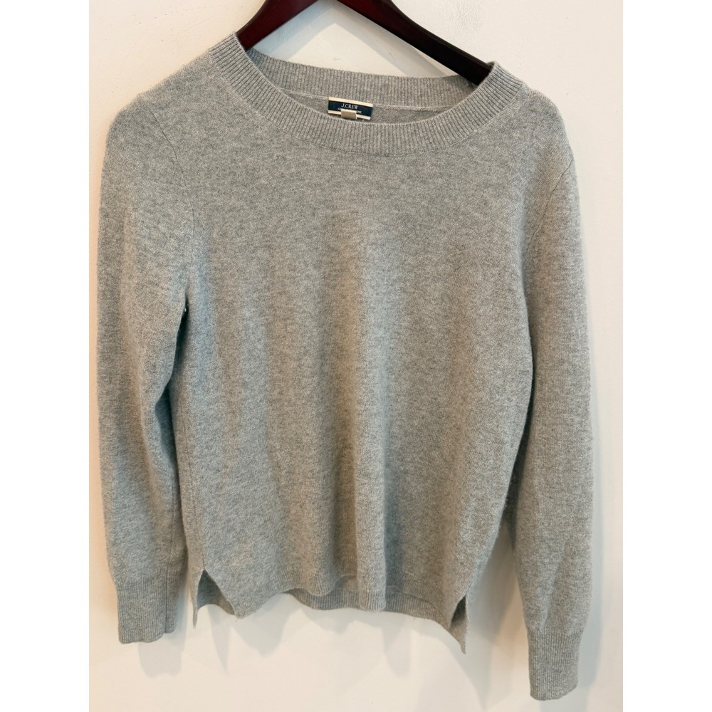 J.Crew Womens 100% Cashmere Crewneck Sweater Heather Gray K1313 Size Medium